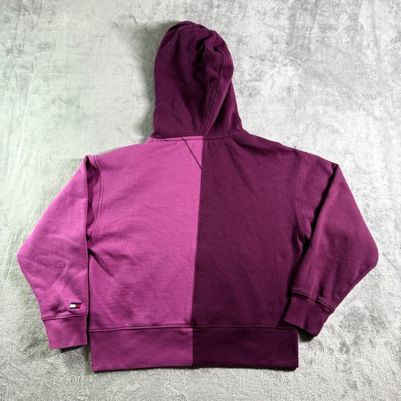 Tommy Hilfiger Sport Hoodie Color Block Pullover Sweatshirt NY 85 Purple Pink S - Picture 5 of 10